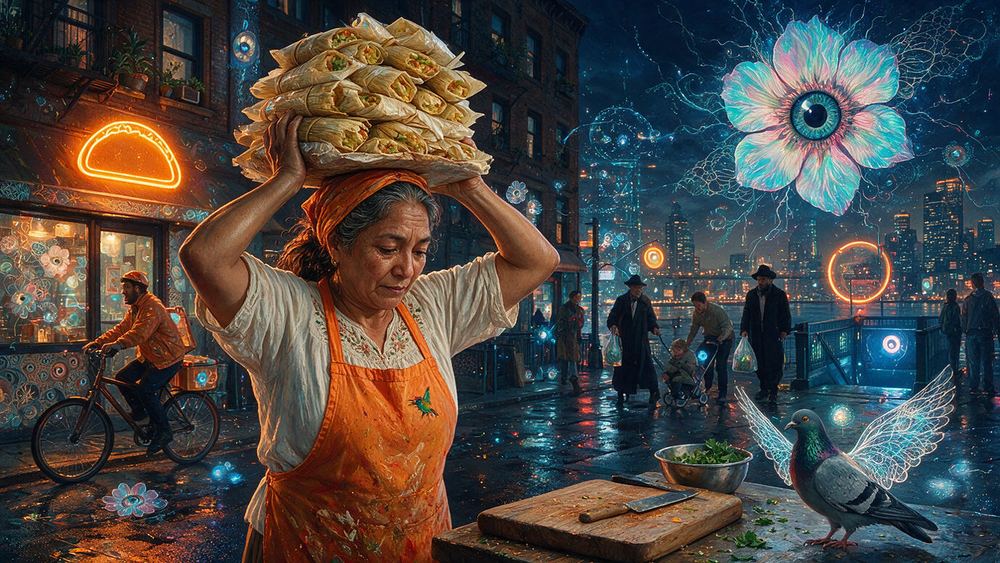 Araceli Guzman, a woman who sells tamales on a platform and watches for the badge