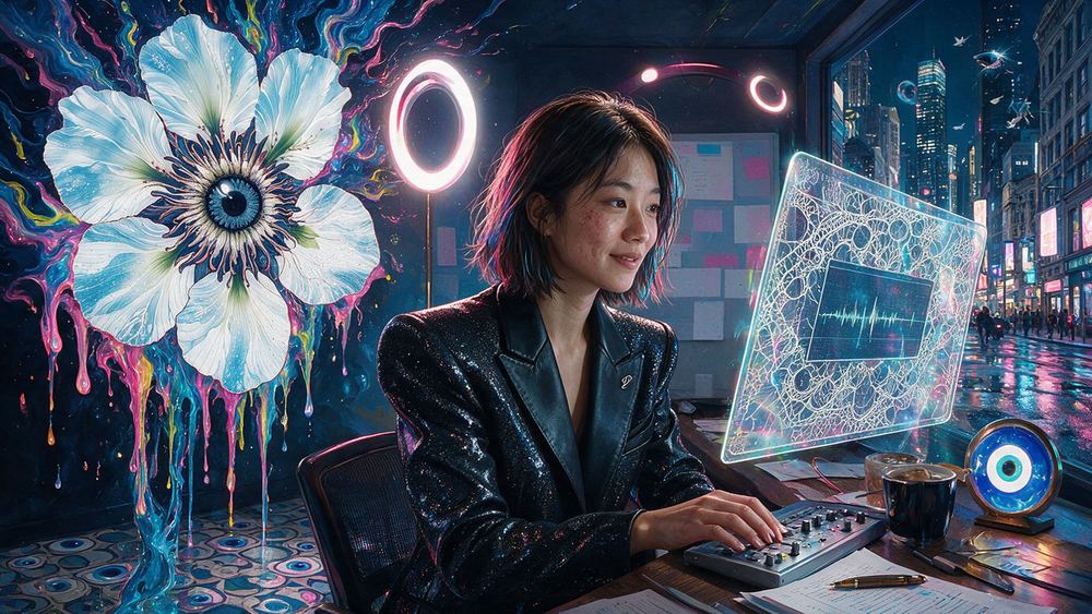 Sora Lim, a podcast editor removing the breaths from a person's voice