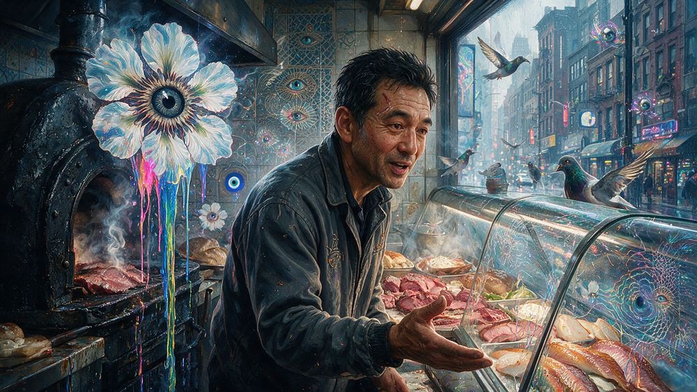 Nurlan Ilagan, a man who runs the steam table of brisket and tongue