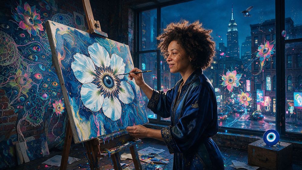 Toya Danridge, a woman who prices her paintings by the hours, never the inches