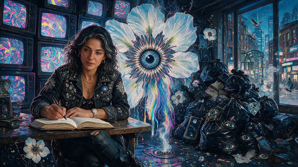 Amira Karimi, a Canal Street stall keeper who sells knockoffs and collects the real glitch