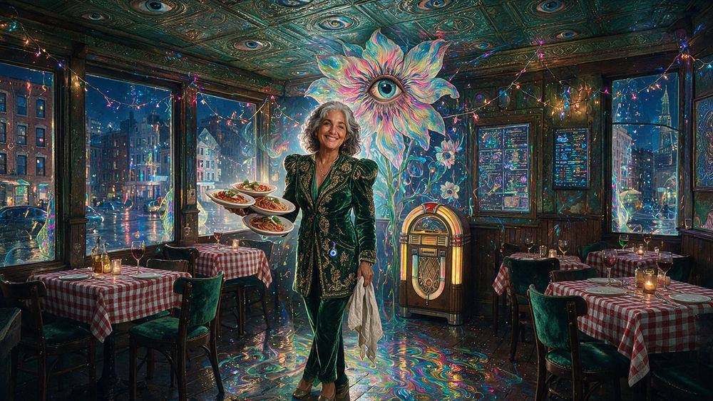 Lakshmi Bhattacharya, a nonna who still comes in to check the sauce