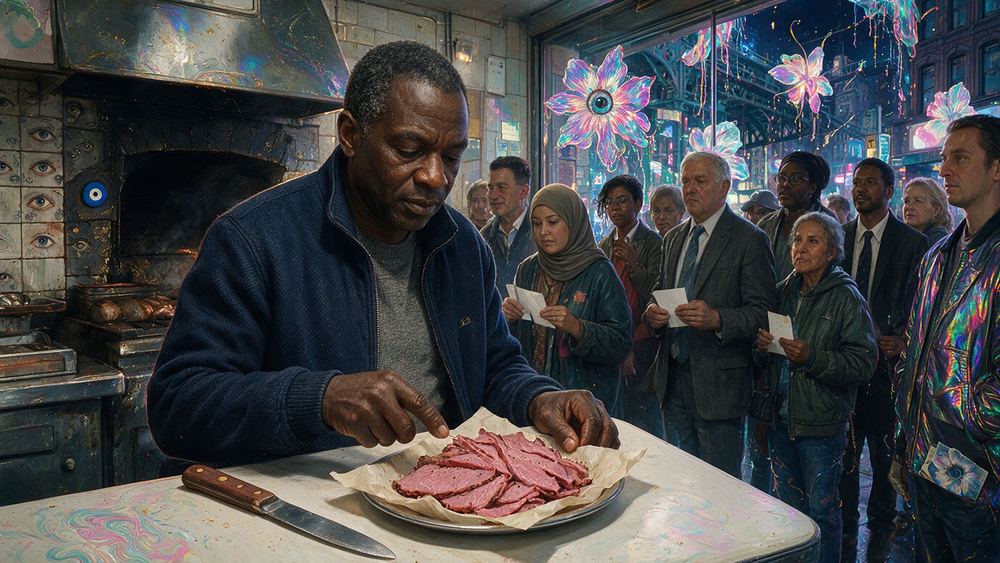 Chidi Okonkwo, a man who has eaten the same lunch at this counter since 1974