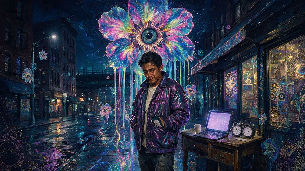 Efrain Quispe, a studio mate who has set every alarm in the room for the same minute
