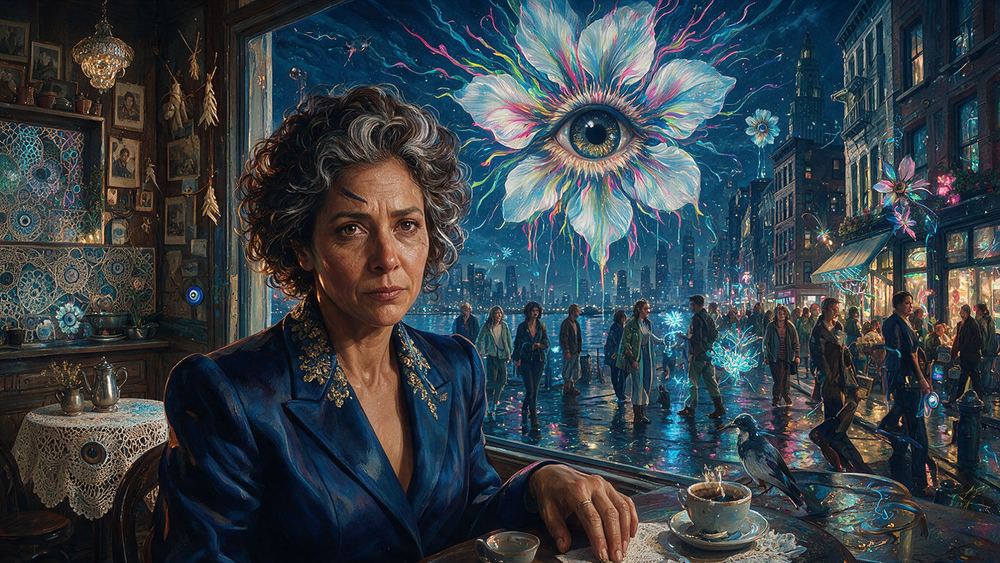 Perla Cordero, a woman who keeps a corner table empty out of habit