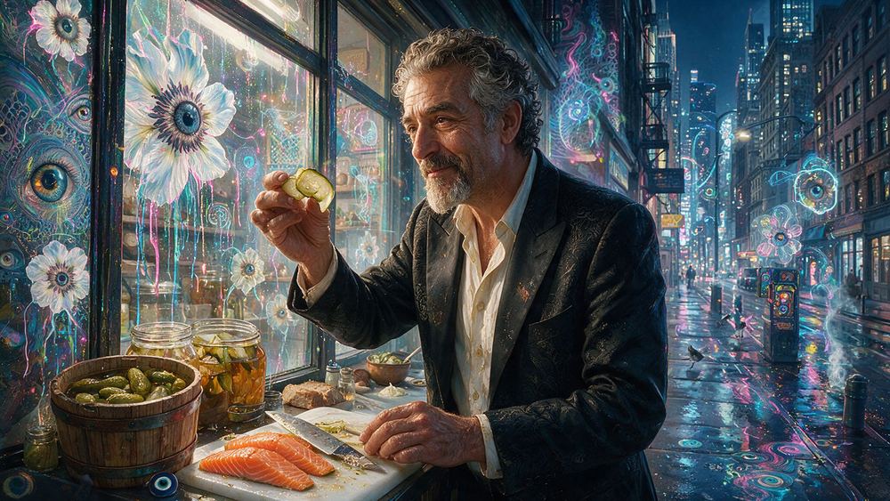 Karim Kholghi, a pickle man with barrels and wet hands