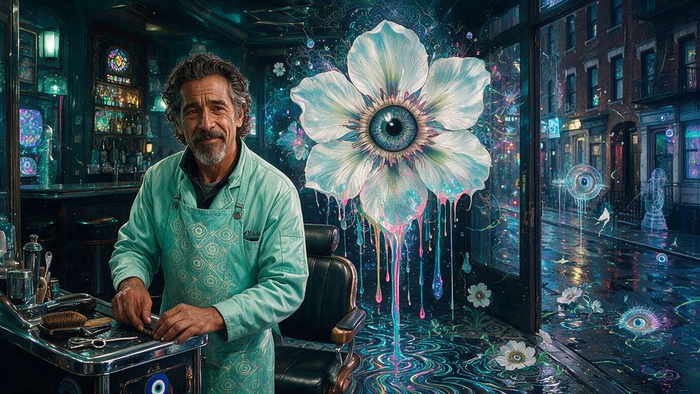 Octavio Villanueva, a barber who is the block's only therapist