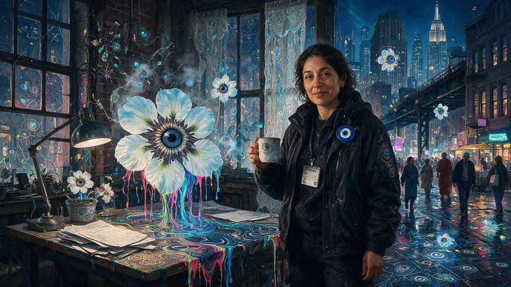 Nadia Kholghi, a transcription checker on her fourteenth hour