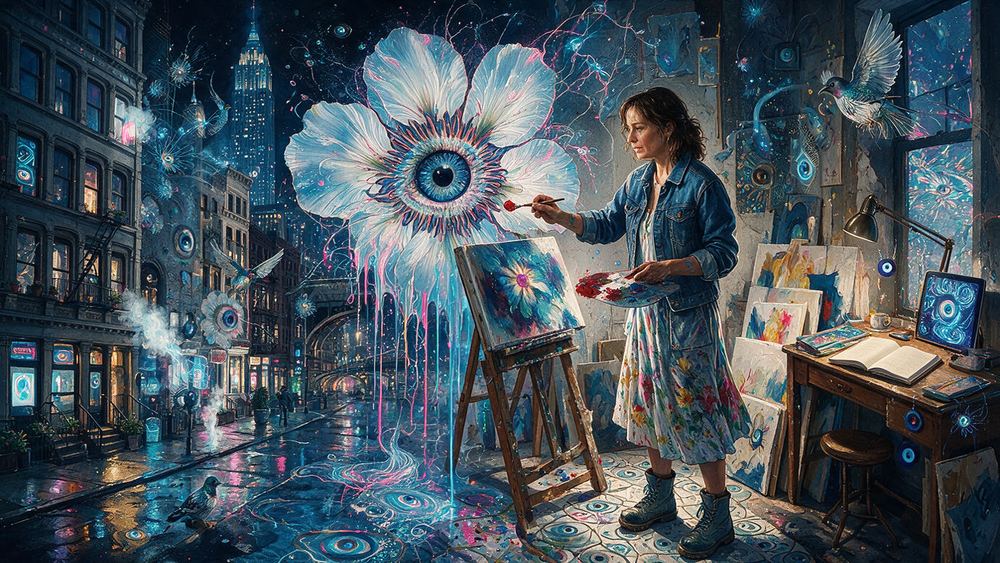 Verona Whyte, a woman who prices her paintings by the hours, never the inches