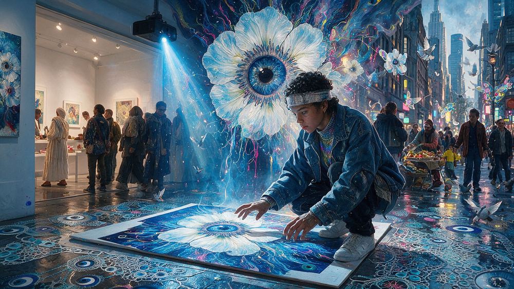 Shaya Gottlieb, an artist seeing their work printed for the first time