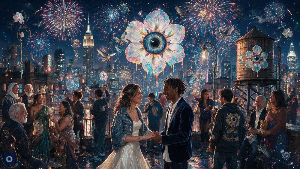 The New Year on a Rooftop