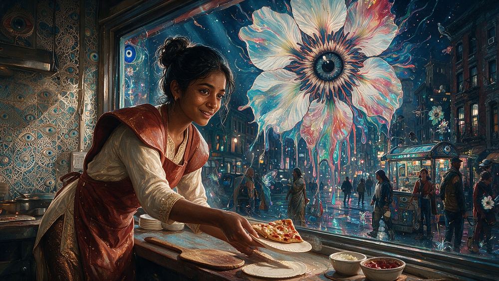 Ayesha Venkatesan, a teenager working the counter after class