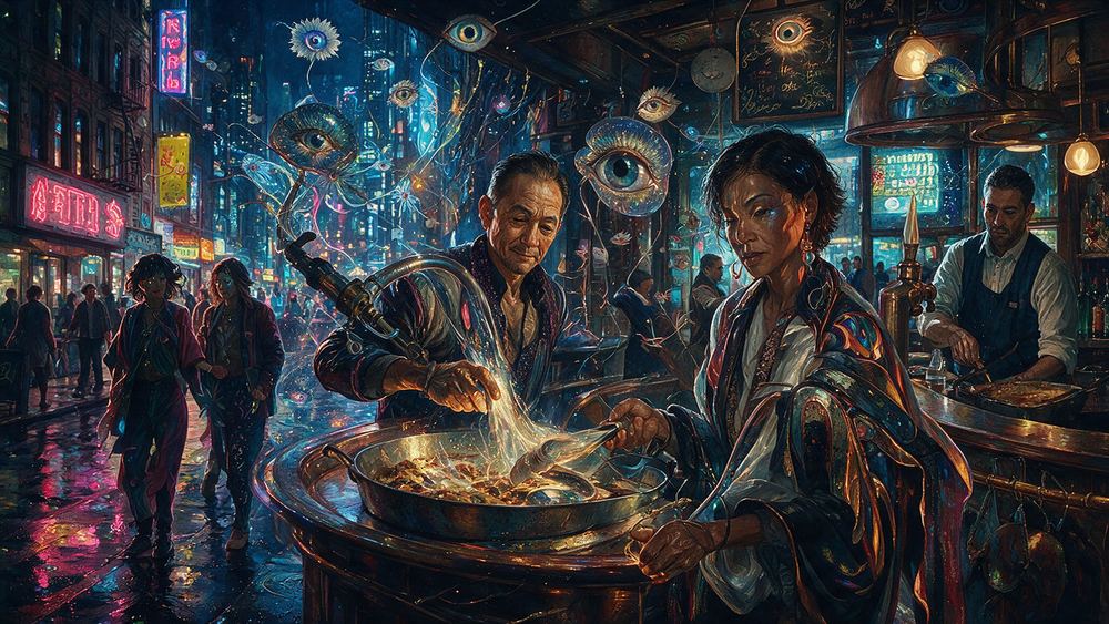Feng Tran-Wu, a man who cleans the gaslight fixtures by hand