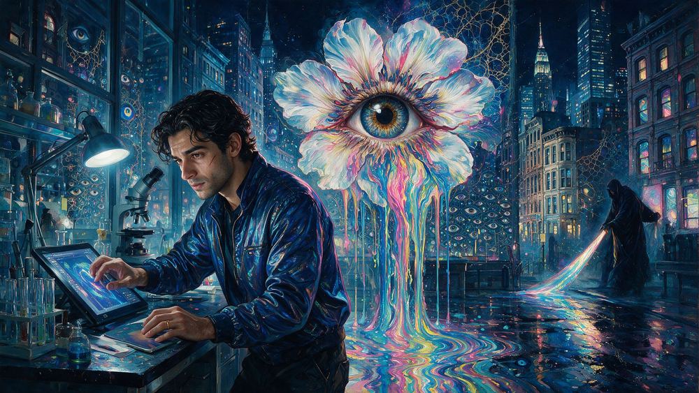 The Man Who Paints Dark Worlds Between Lab Shifts, for Other World