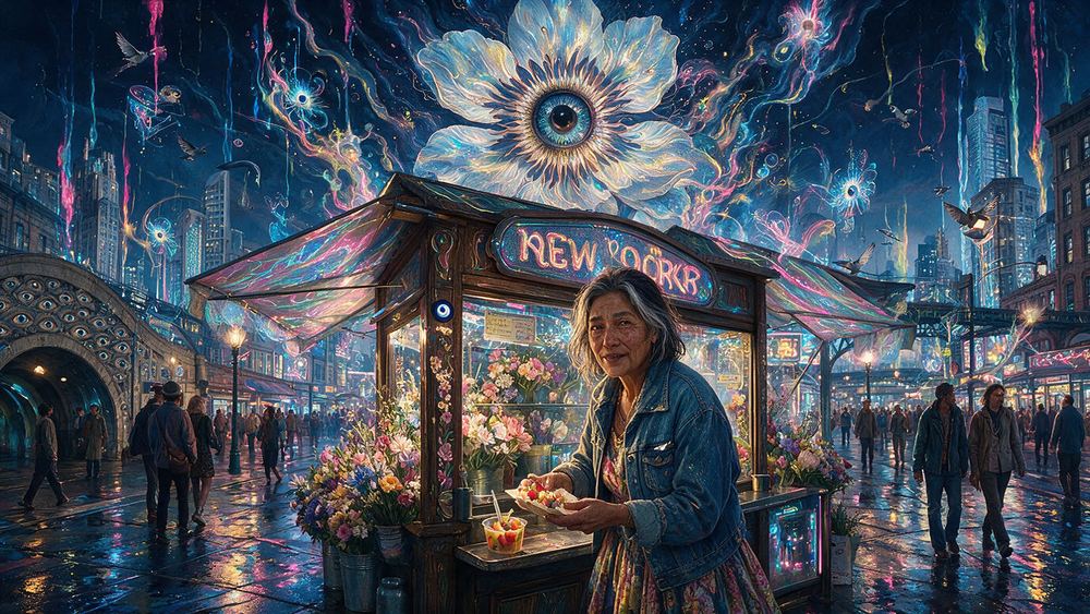 Wanda Ilic, a woman selling flowers outside a subway entrance