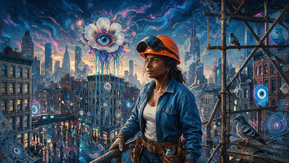 Rukhsana Raghunathan, a welder forty floors up at dawn