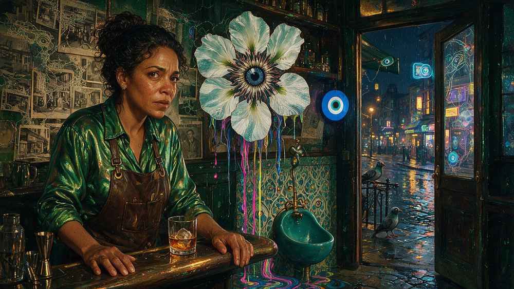 Yolanda Ellis, a bartender at an Union Square room with a hundred year old urinal
