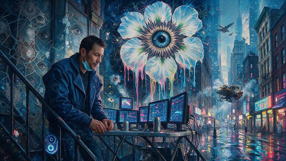 Rafael Sandoval, a man refreshing in a stairwell at work