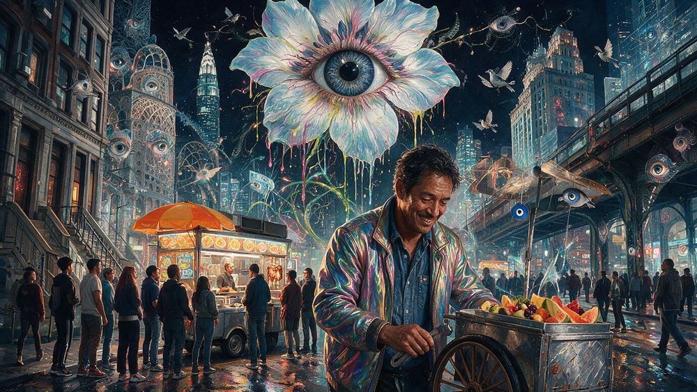 Enzo Wren, a man who sells fruit cups on a Bronx corner in August
