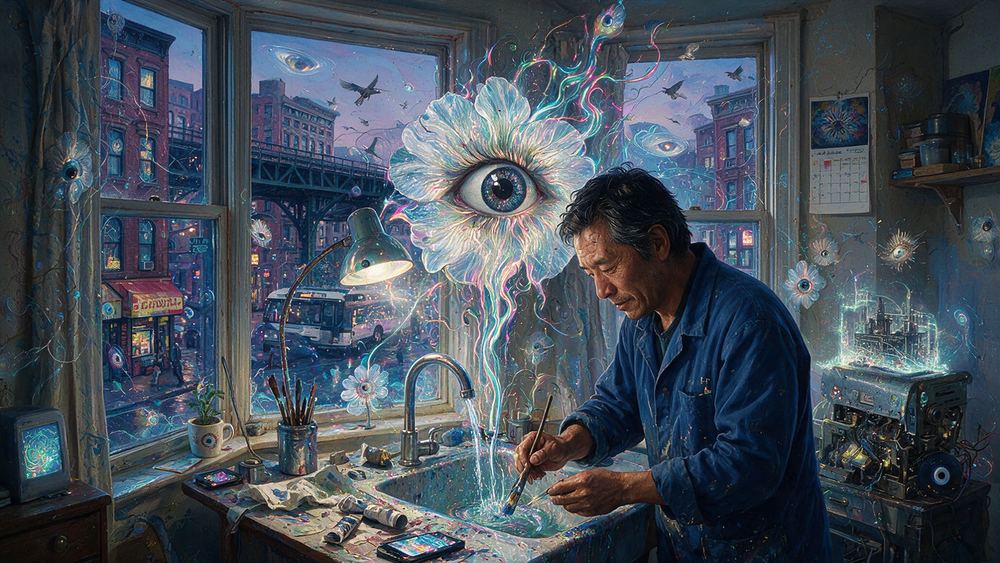 Jamyang Dorjee, a painter whose signature motif traces back to one factory near his school