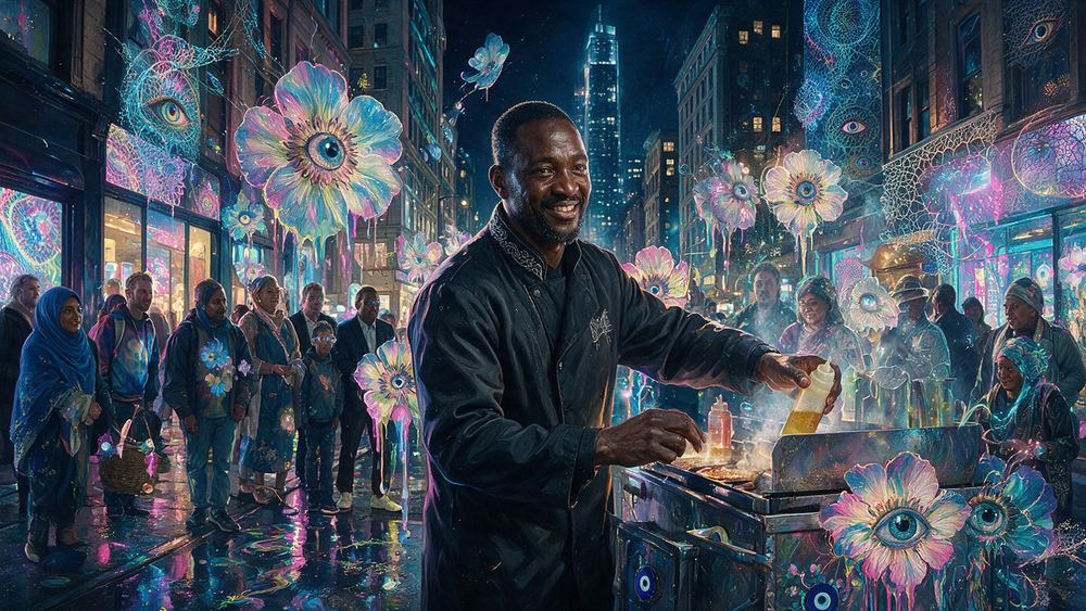 The Man Whose Midtown Cart Has the Line at One