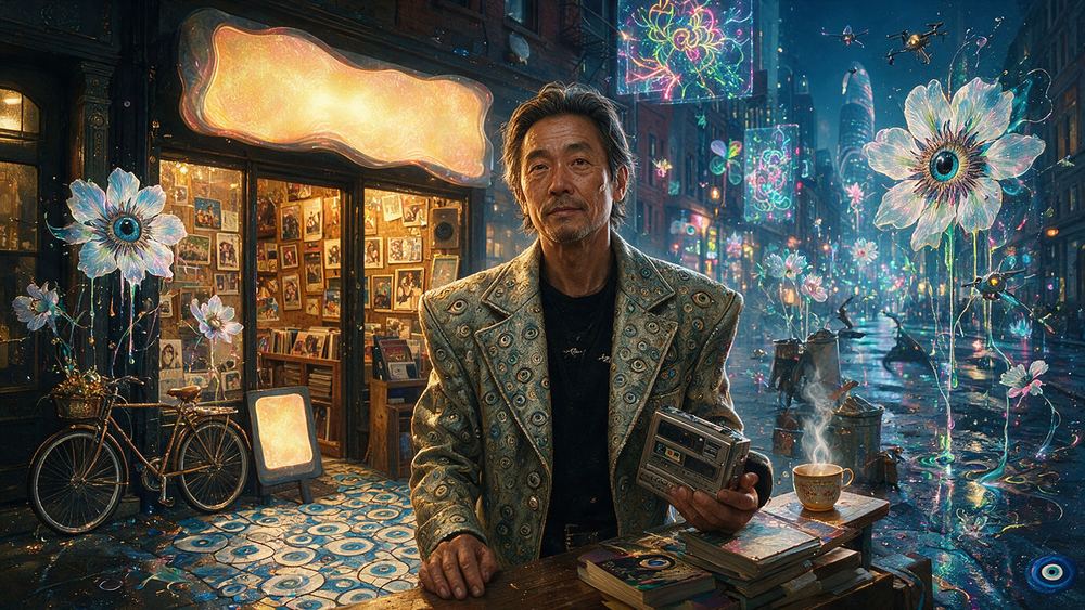 Haruki Xu, a record shop owner who is the neighbourhood's memory