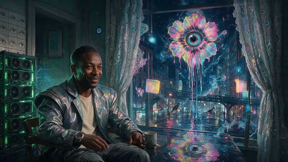 Neville Beaubrun, a man who leaves the robot's mistakes in the painting on purpose